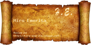 Hirs Emerita névjegykártya